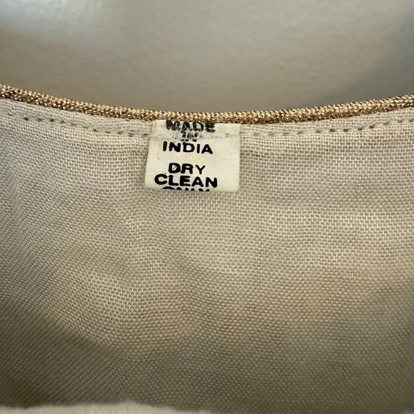 Indian Gold and Green embroidered Dress. Medium.